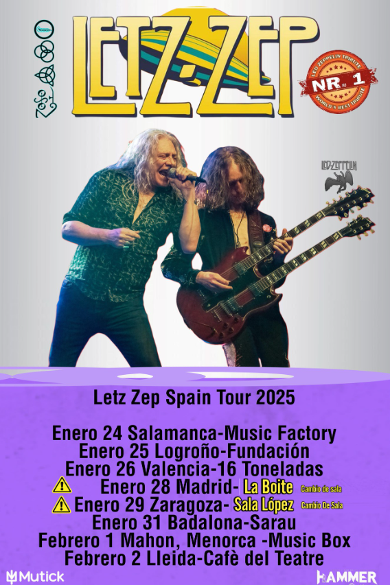 LETZ ZEP (UK) en Madrid - Tributo a Led Zeppelin - últimas entradas! - Mutick