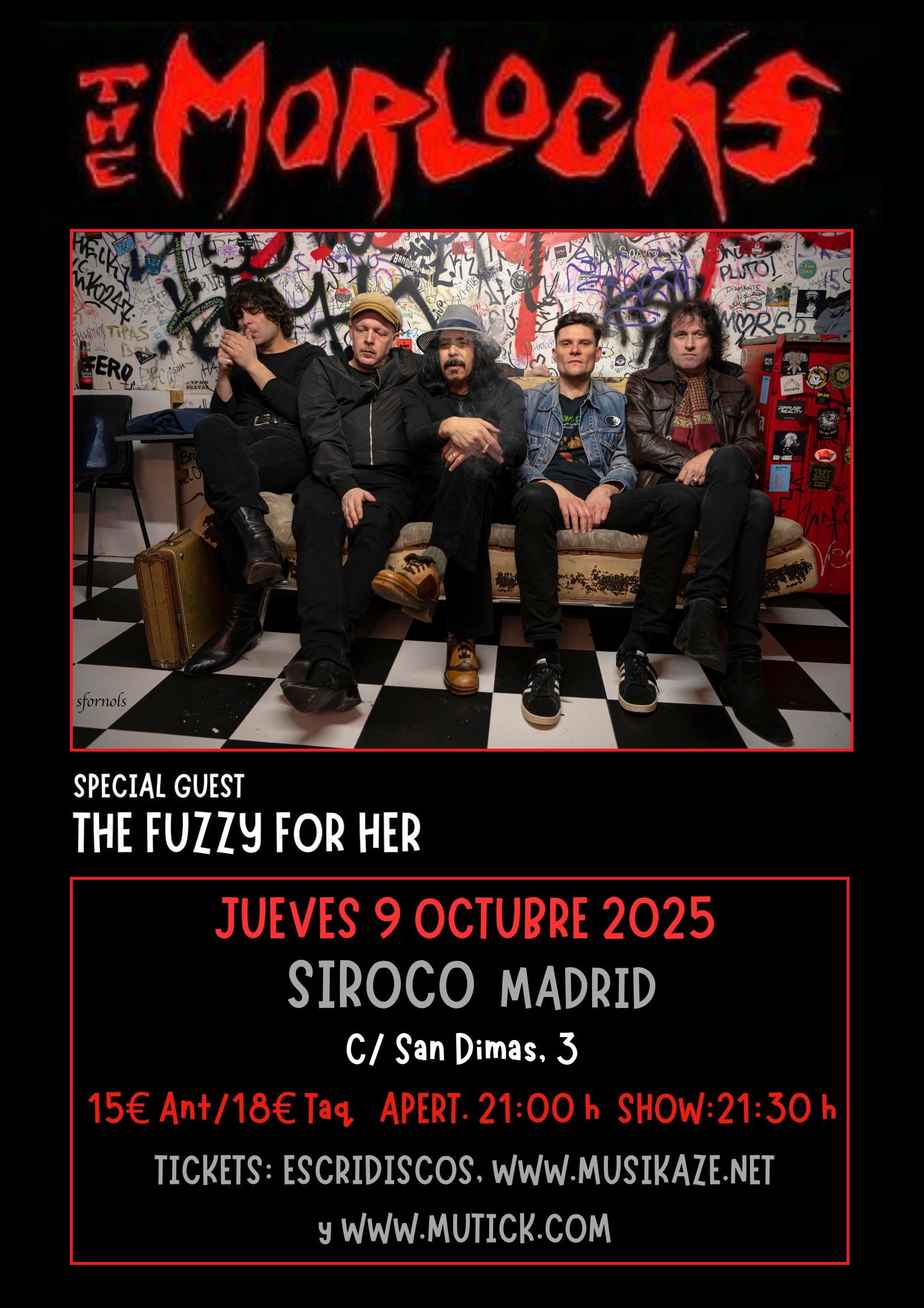 THE MORLOCKS (USA) + The Fuzzy for Her en Madrid - SALA SIROCO - Mutick