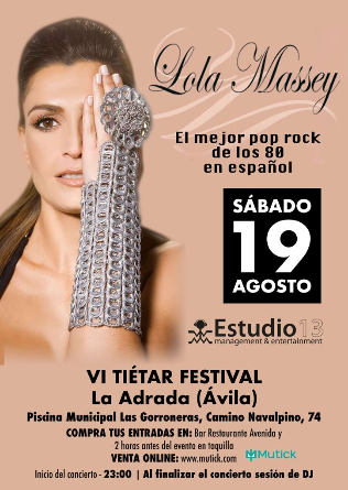 VI TIETAR FESTIVAL presenta Lola Massey en Piscina La Adrada - Avila
