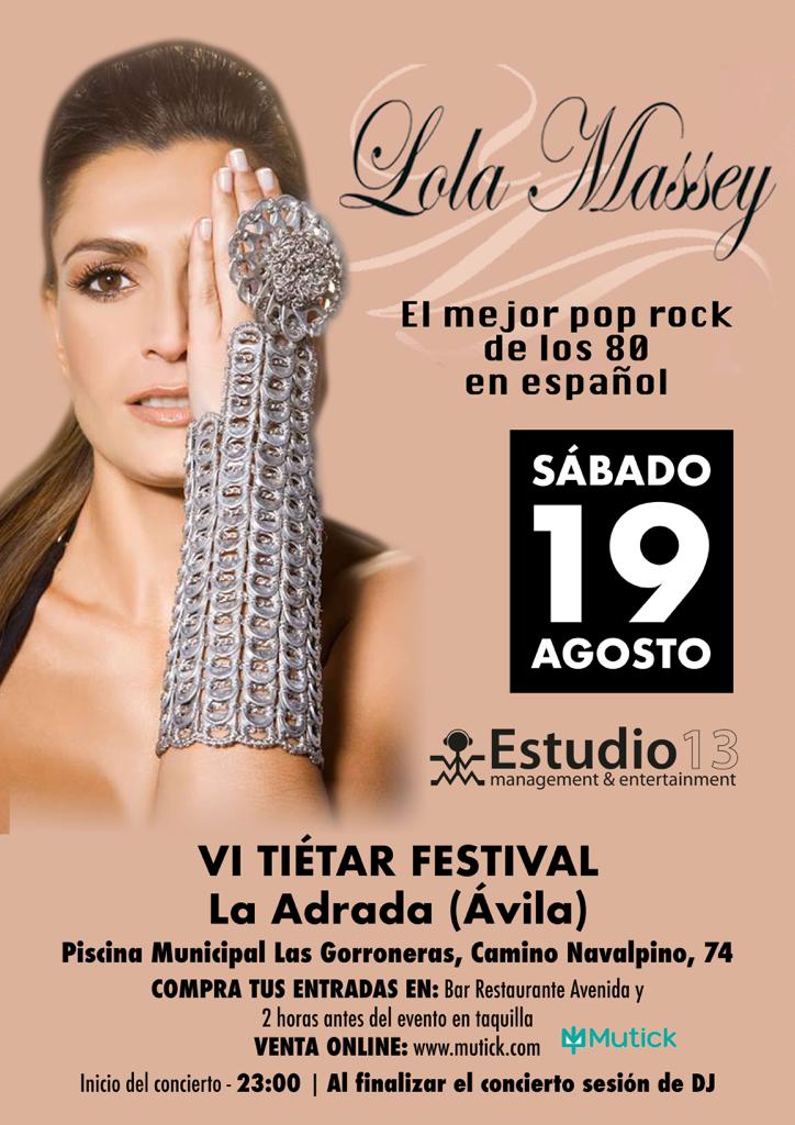 VI TIETAR FESTIVAL presenta Lola Massey en Piscina La Adrada - Avila - Mutick