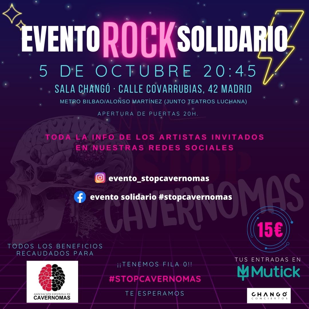 Evento Rock Solidario STOP CAVERNOMAS en Madrid - Mutick