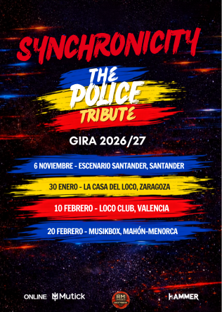 SYNCHRONICITY - Tributo a The Police en Zaragoza - Mutick