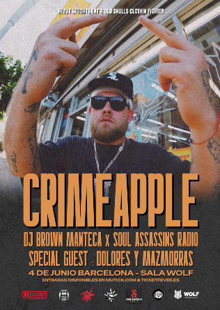 CRIMEAPPLE + DJ BROWN (USA) + DOLORES & MAZMORRAS en Barcelona