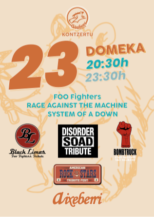 Concierto de tributos FOO FIGHTERS + RATM + SOAD