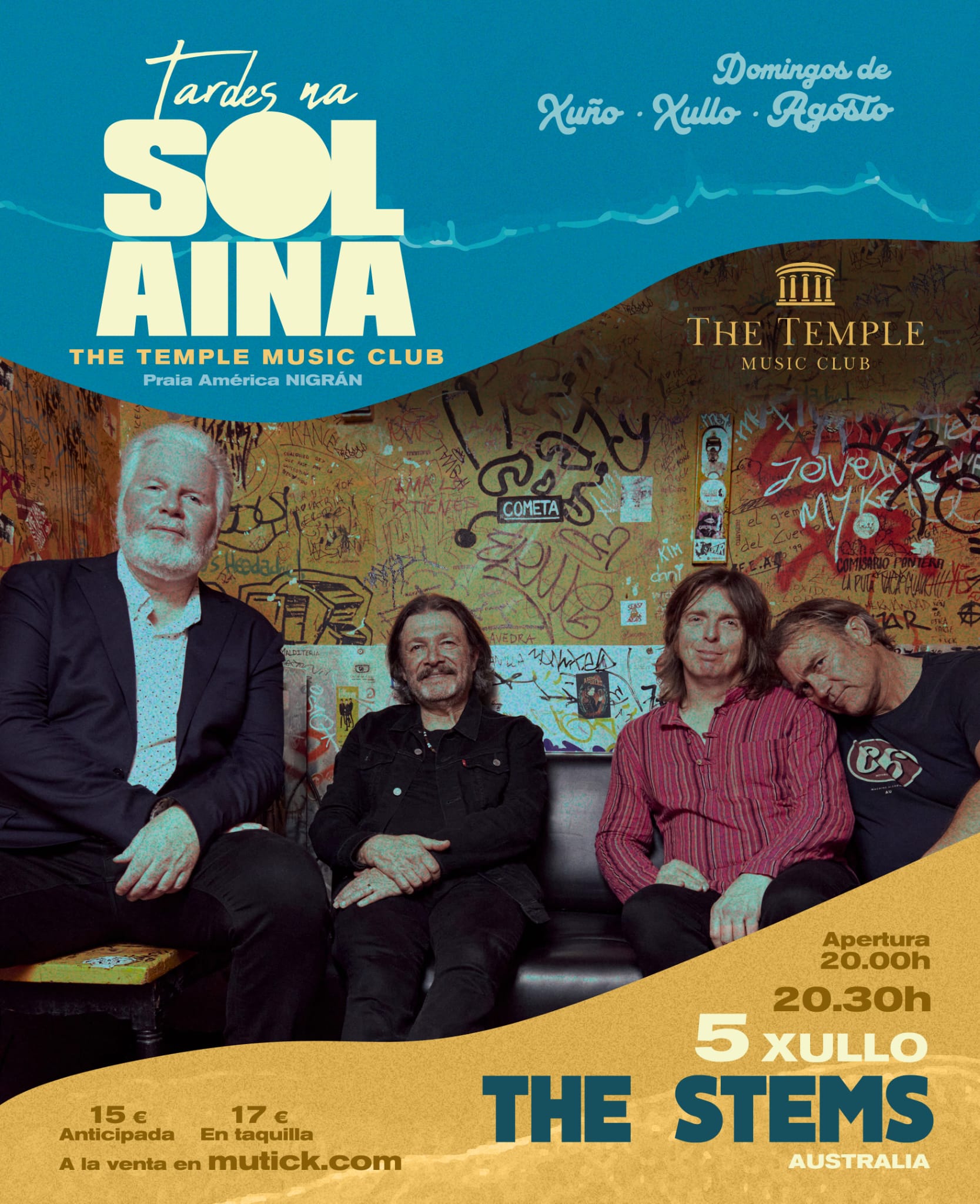 THE STEMS en Tardes Na Solaina 2026 (Nigr&aacute;n) - The Temple Music Club - Mutick