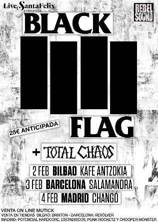 BLACK FLAG + TOTAL CHAOS + Último Rekurso + Nitropollo en Madrid 
