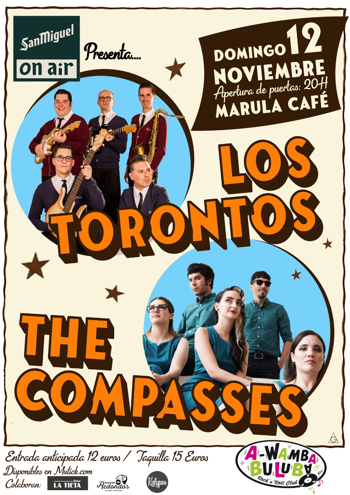 Los Torontos + The Compasses en Barcelona - Mutick