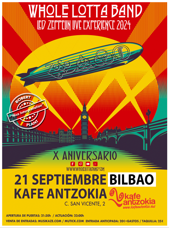 Whole Lotta Band - Led Zeppelin Live Experience en Bilbao  - Mutick