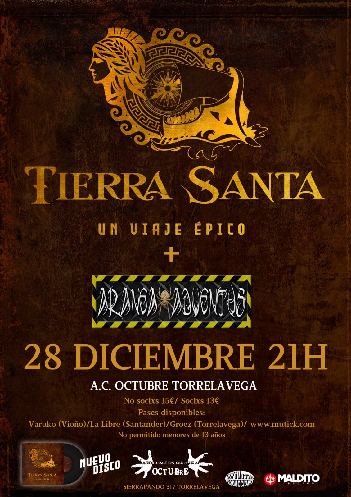 TIERRA SANTA + Aranea Adventus en Torrelavega - Cantabria - BLACK FRIDAY - Mutick