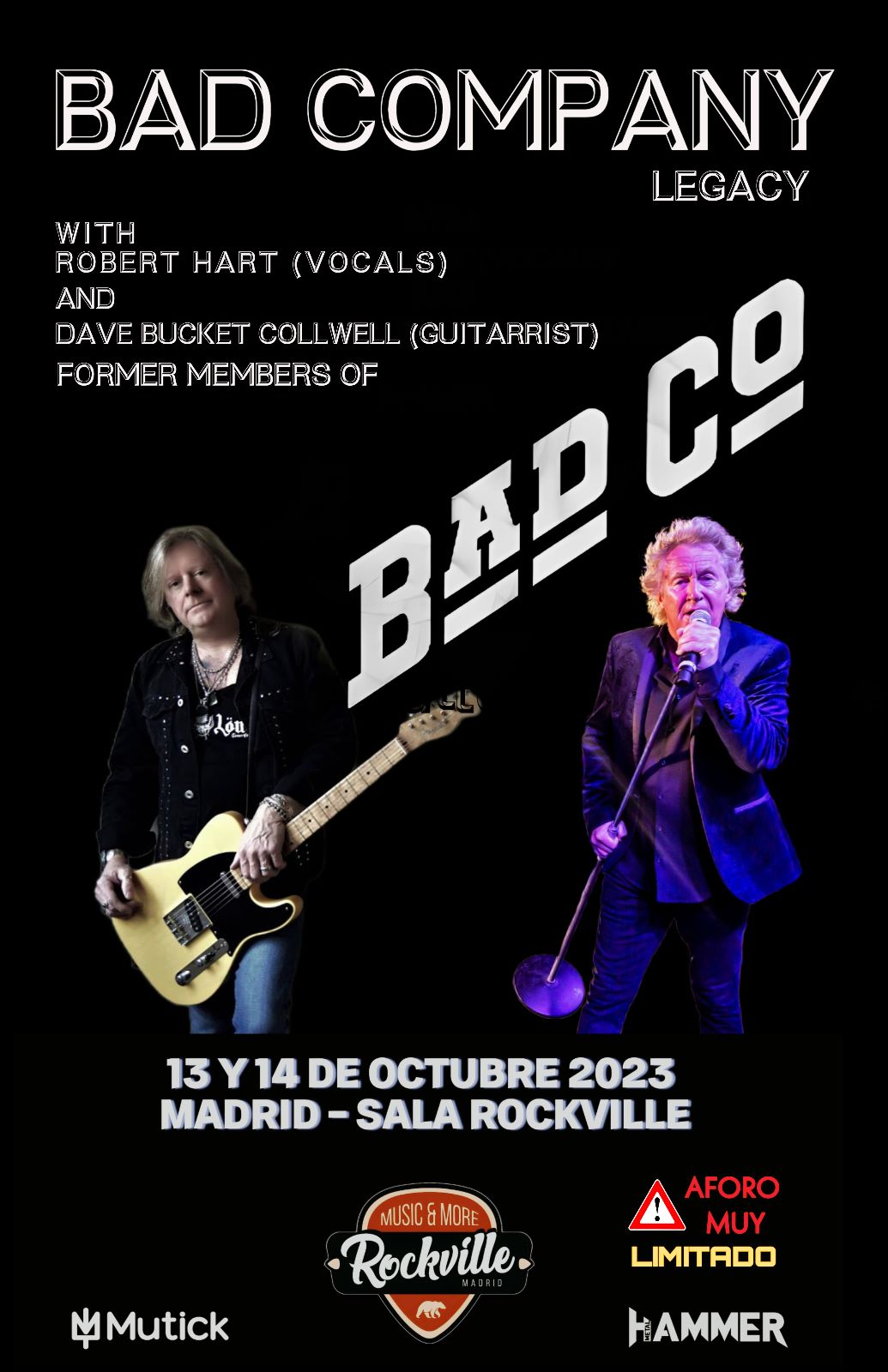 BAD COMPANY Legacy (UK) en Madrid - VIE 13 OCT - Mutick