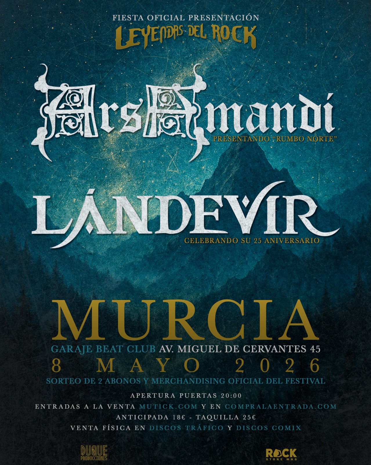 Ars Amandi + L&aacute;ndevir en Murcia (Fiesta Leyendas Del Rock) - Mutick