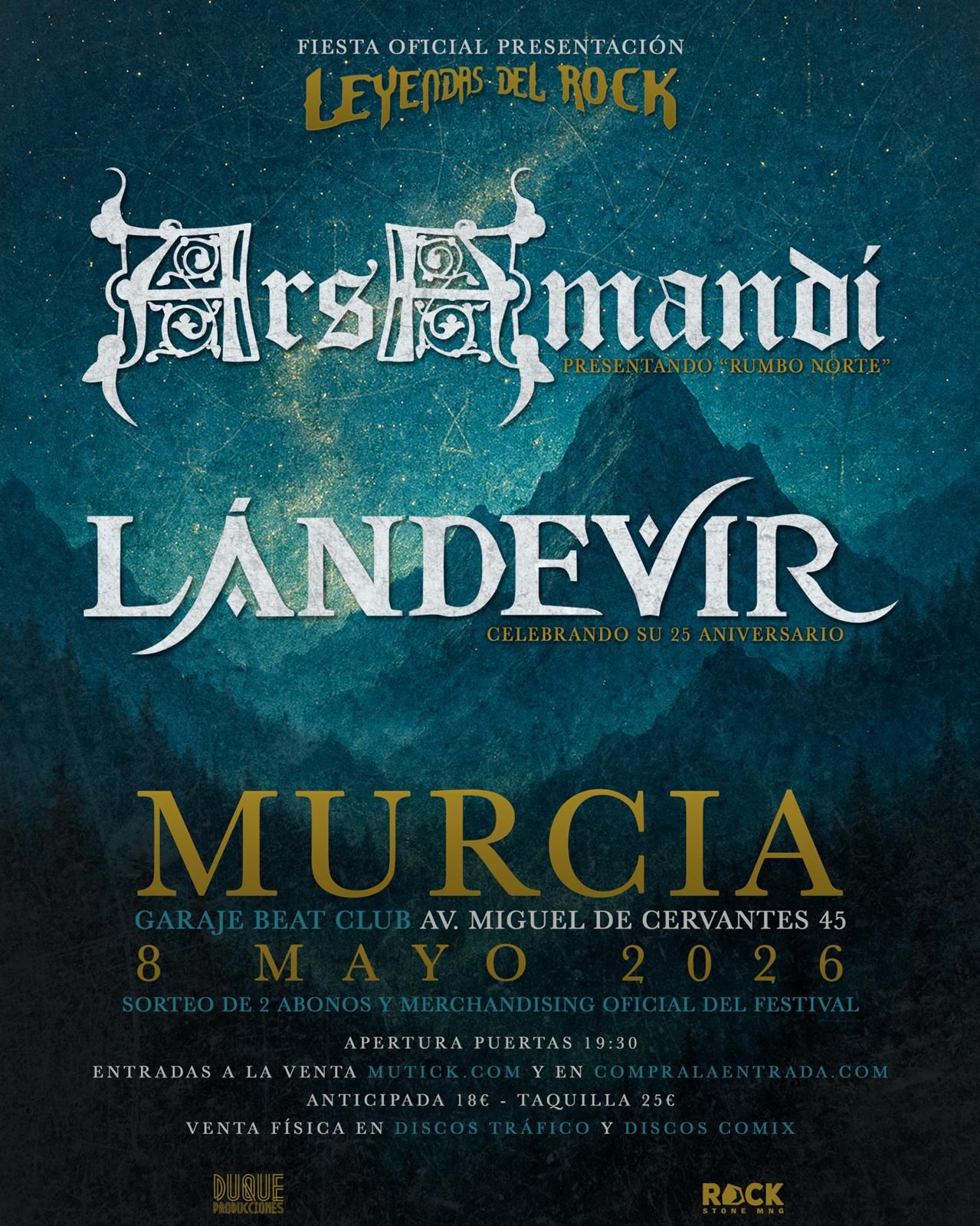 Ars Amandi + Lándevir en Murcia (Fiesta Leyendas Del Rock) - Mutick