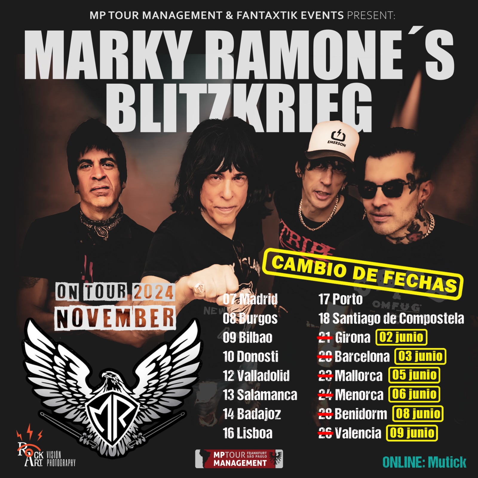 MARKY RAMONE en Porto - Portugal - ESGOTADAS - AGOTADAS - Mutick