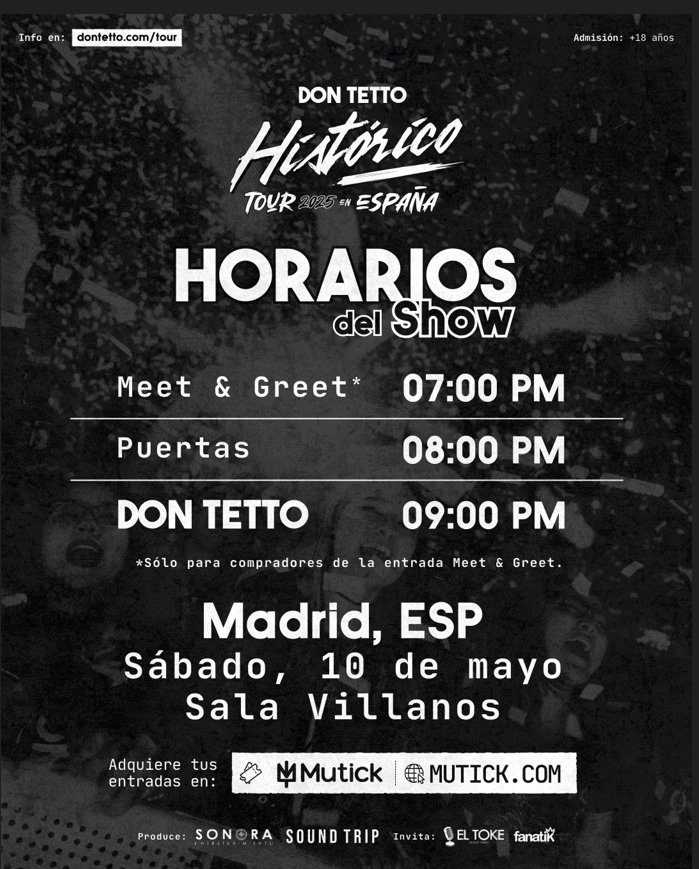 DON TETTO en Madrid - últimas entradas! - Mutick