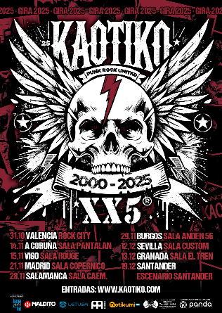 KAOTIKO Gira XX5 + PURAPOSSE + MANIFA en Santander Cantabria