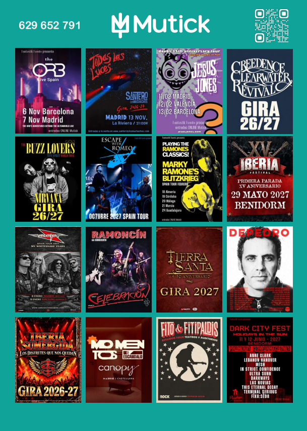 Entradas Mejores conciertos en Madrid Barcelona Valencia Sevilla 2026-2027 - Mutick