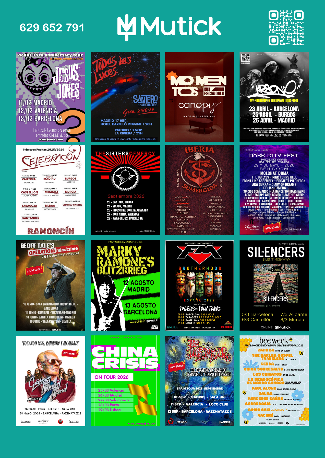 Entradas Mejores conciertos en Madrid 2026 - Mutick