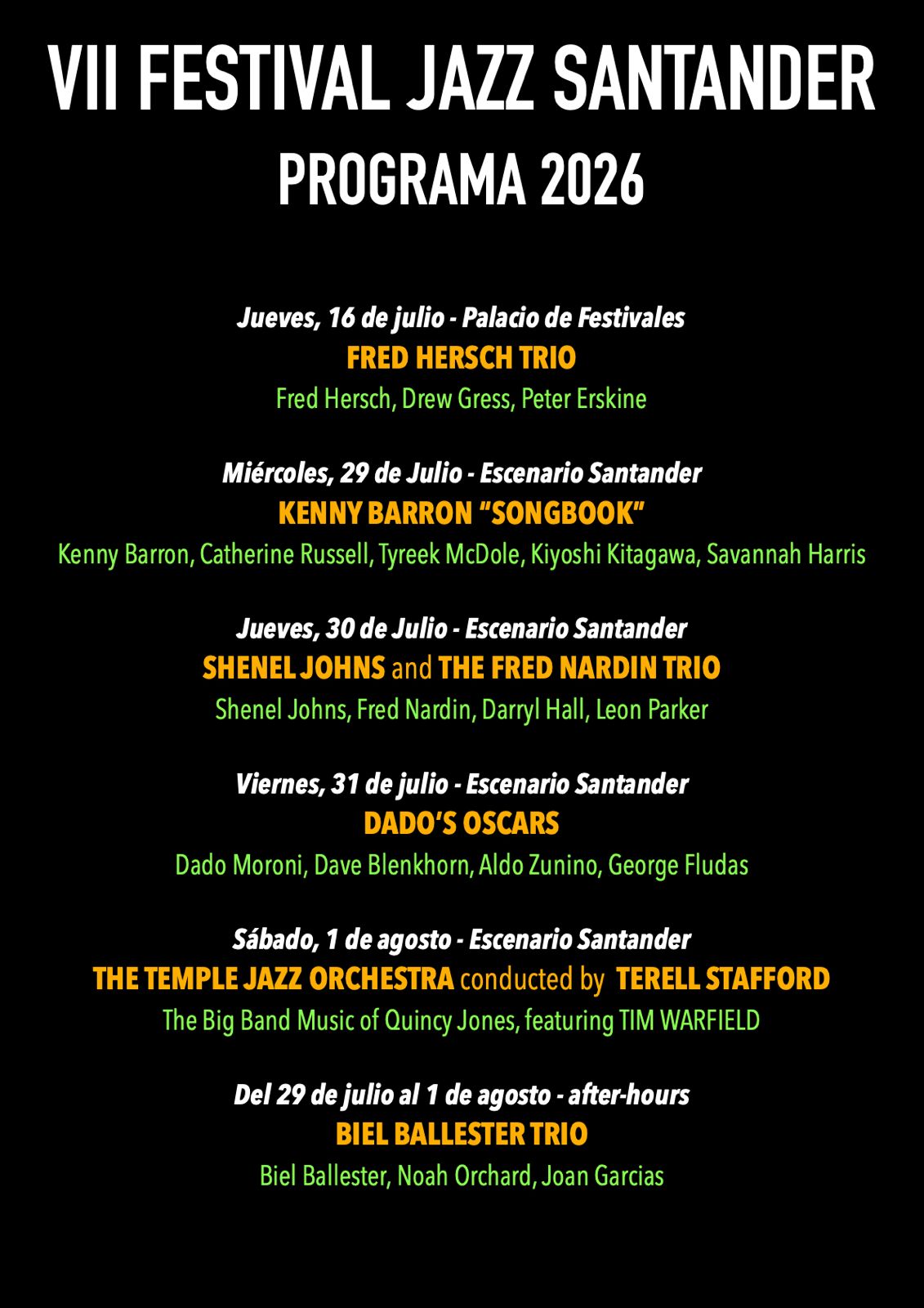 VII FESTIVAL de JAZZ de SANTANDER - Cantabria - DADO&acute;S OSCAR  - Mutick