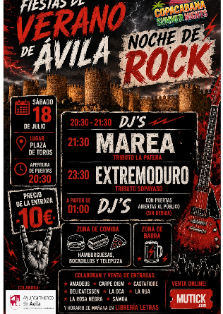 NOCHE DE ROCK en Ávila con Tributos a Marea y Extremoduro