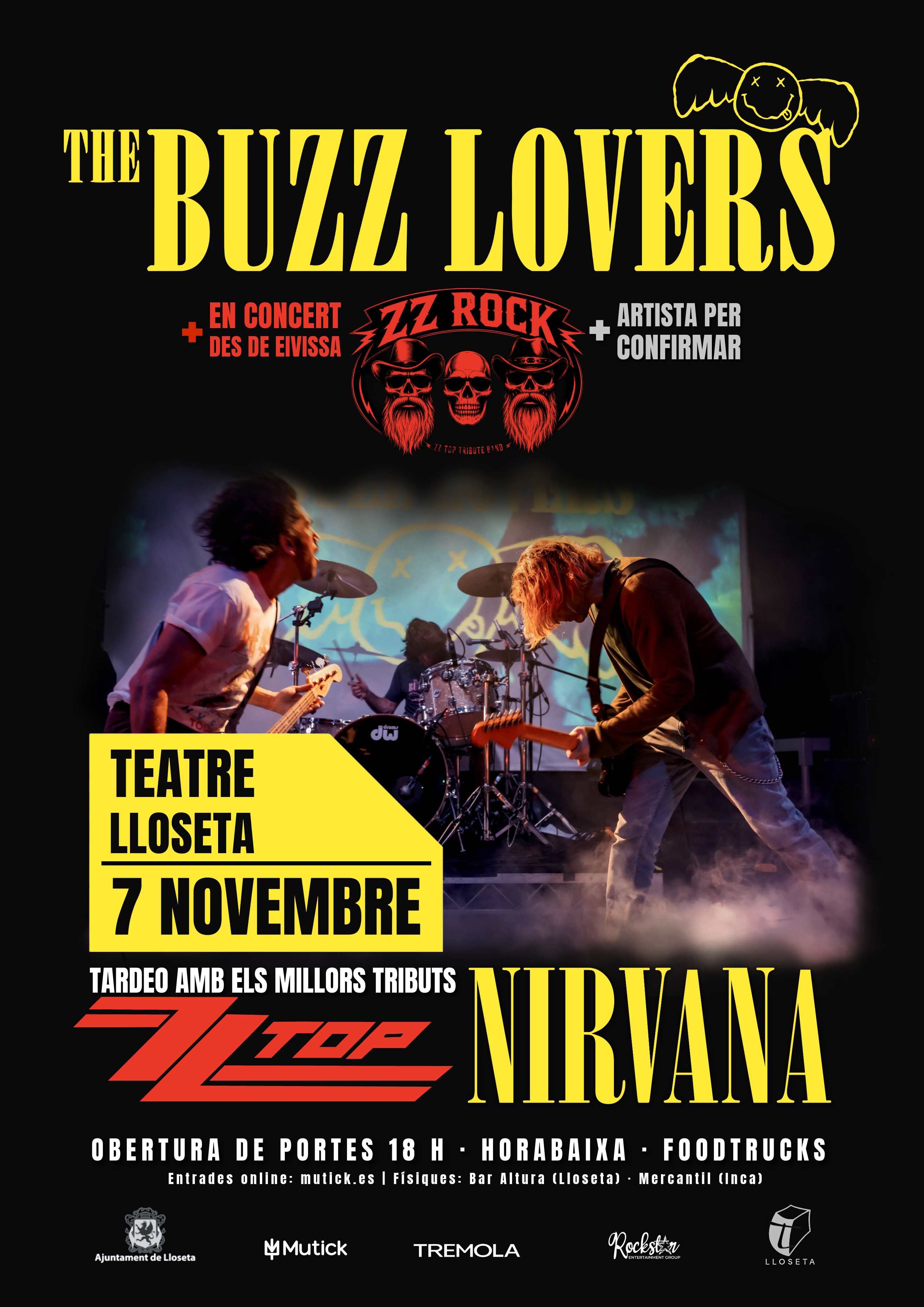 The BUZZ LOVERS tributo a NIRVANA + ZZRock en Mallorca - Mutick