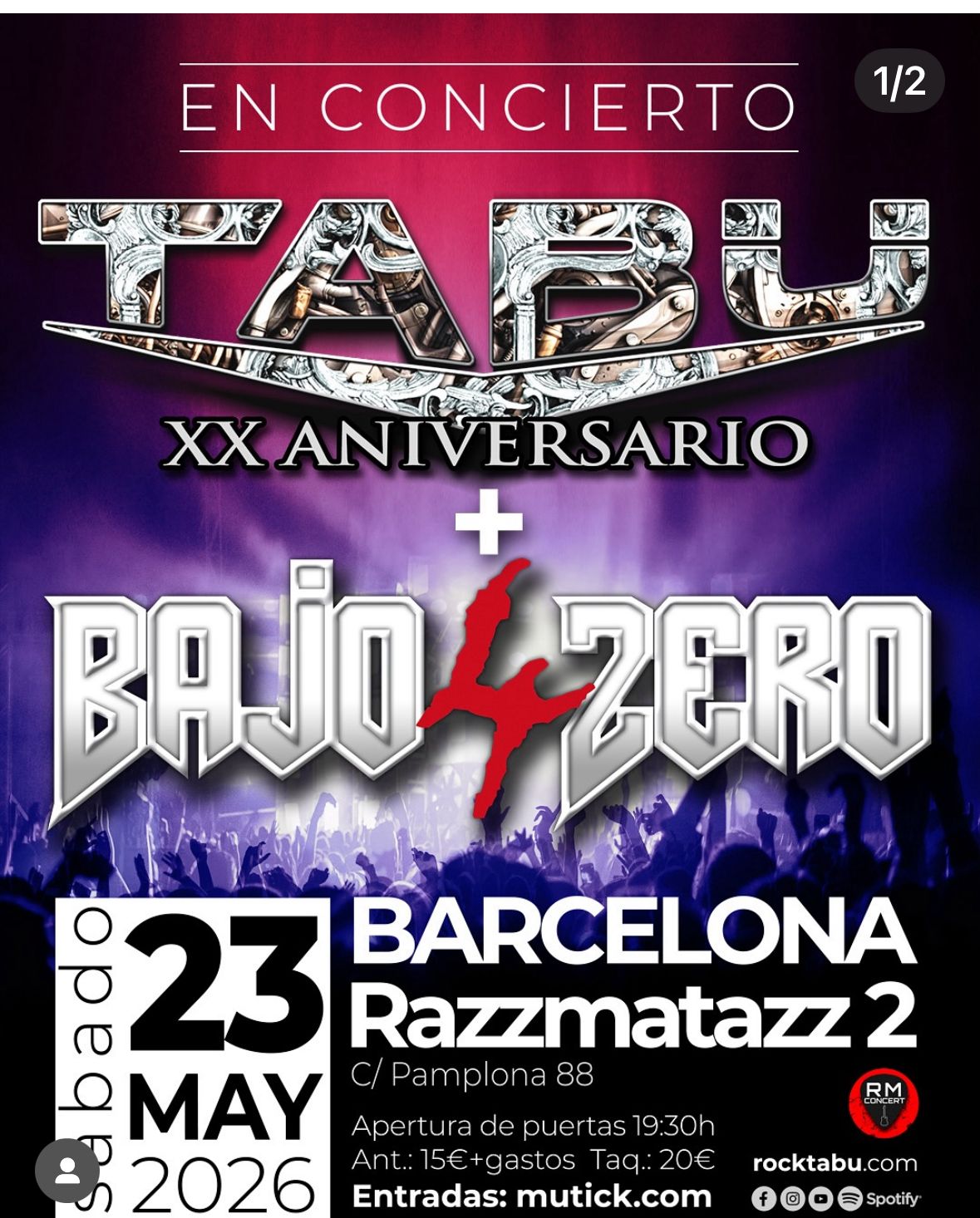 TABU + 4 Bajo Zero en Barcelona - Mutick