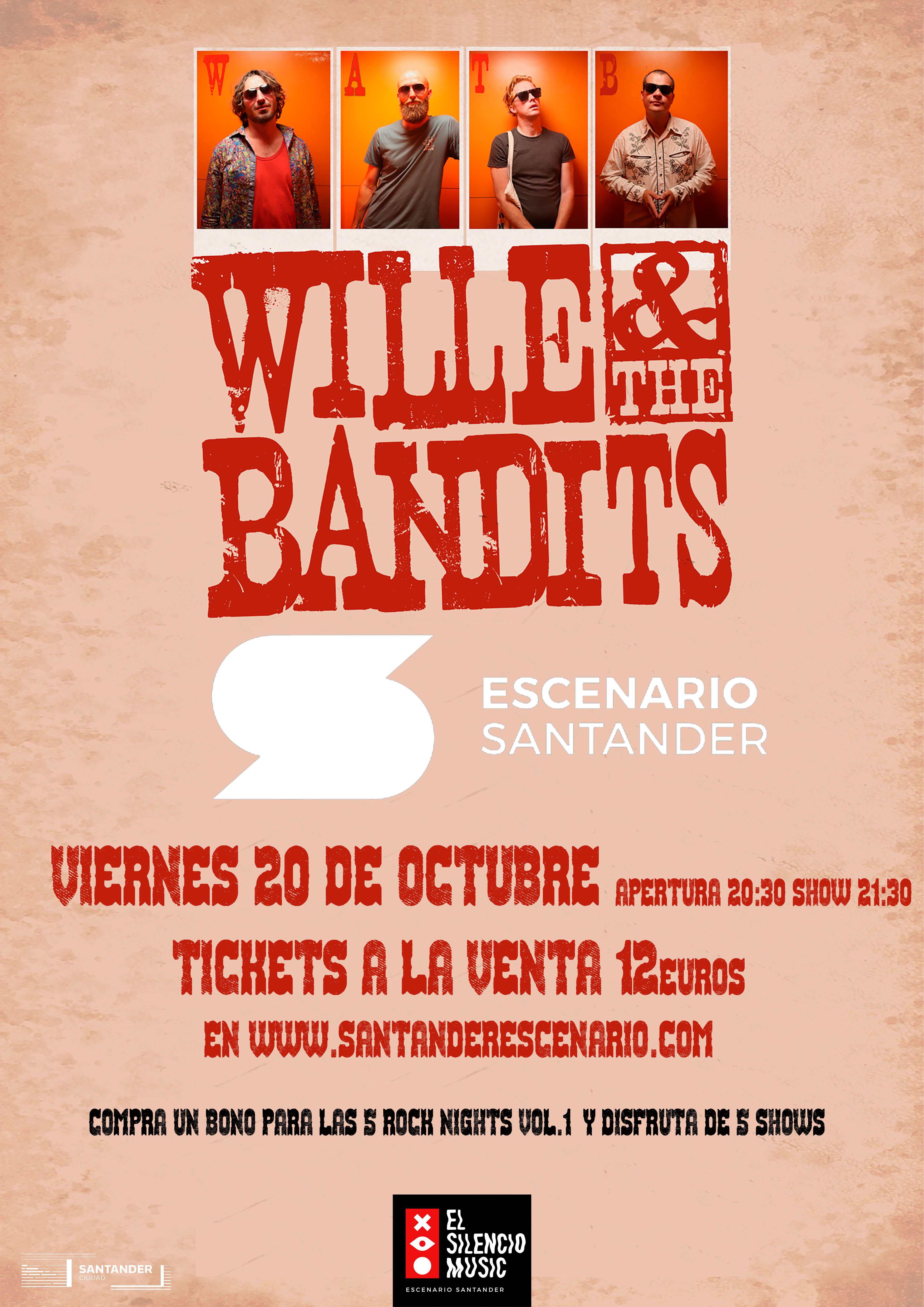 Wille & The Bandits en Rock Nights Vol.1 en Escenario Santander - Cantabria - Mutick
