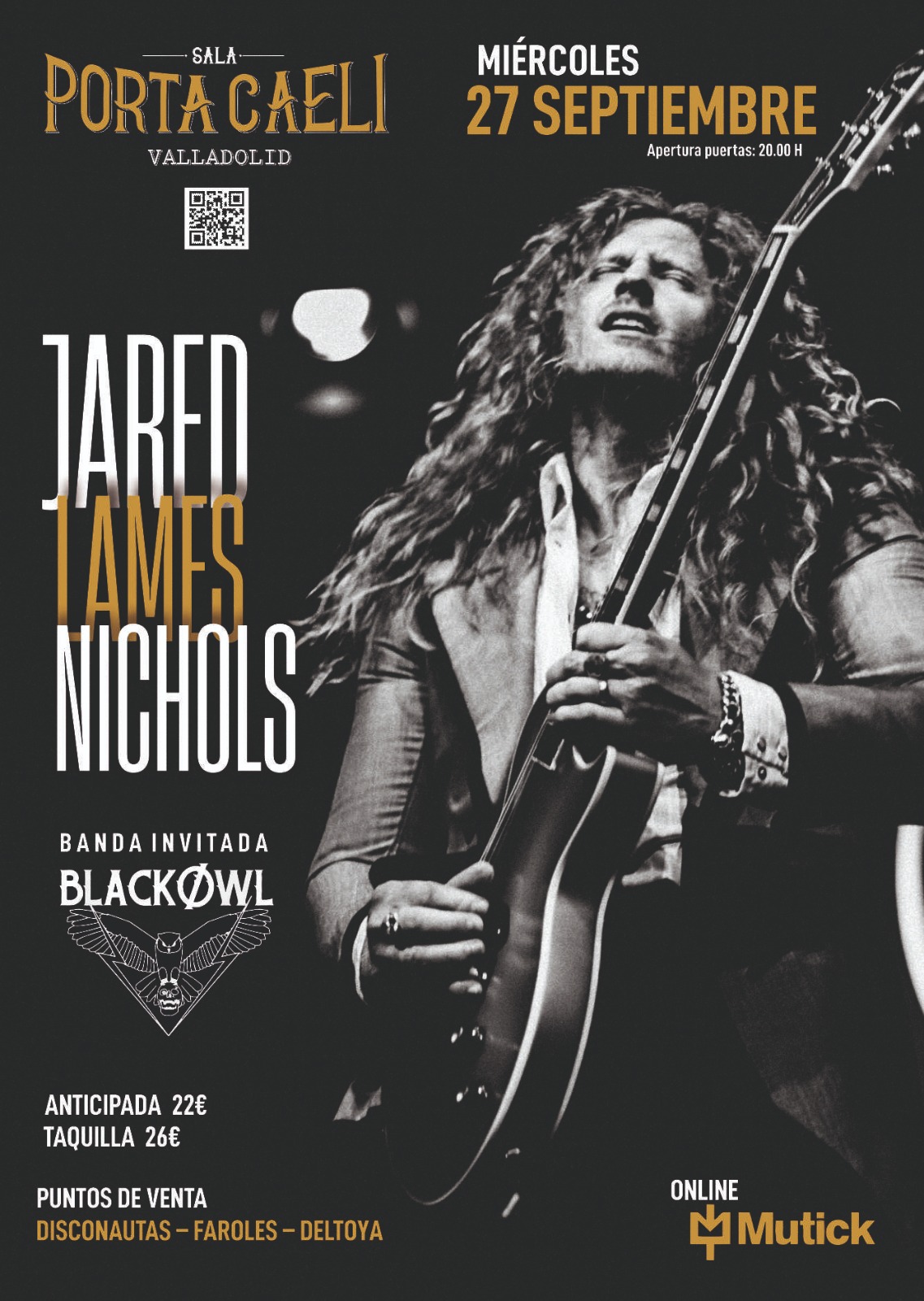 JARED JAMES NICHOLS (USA) + Black Owl en Valladolid - Mutick