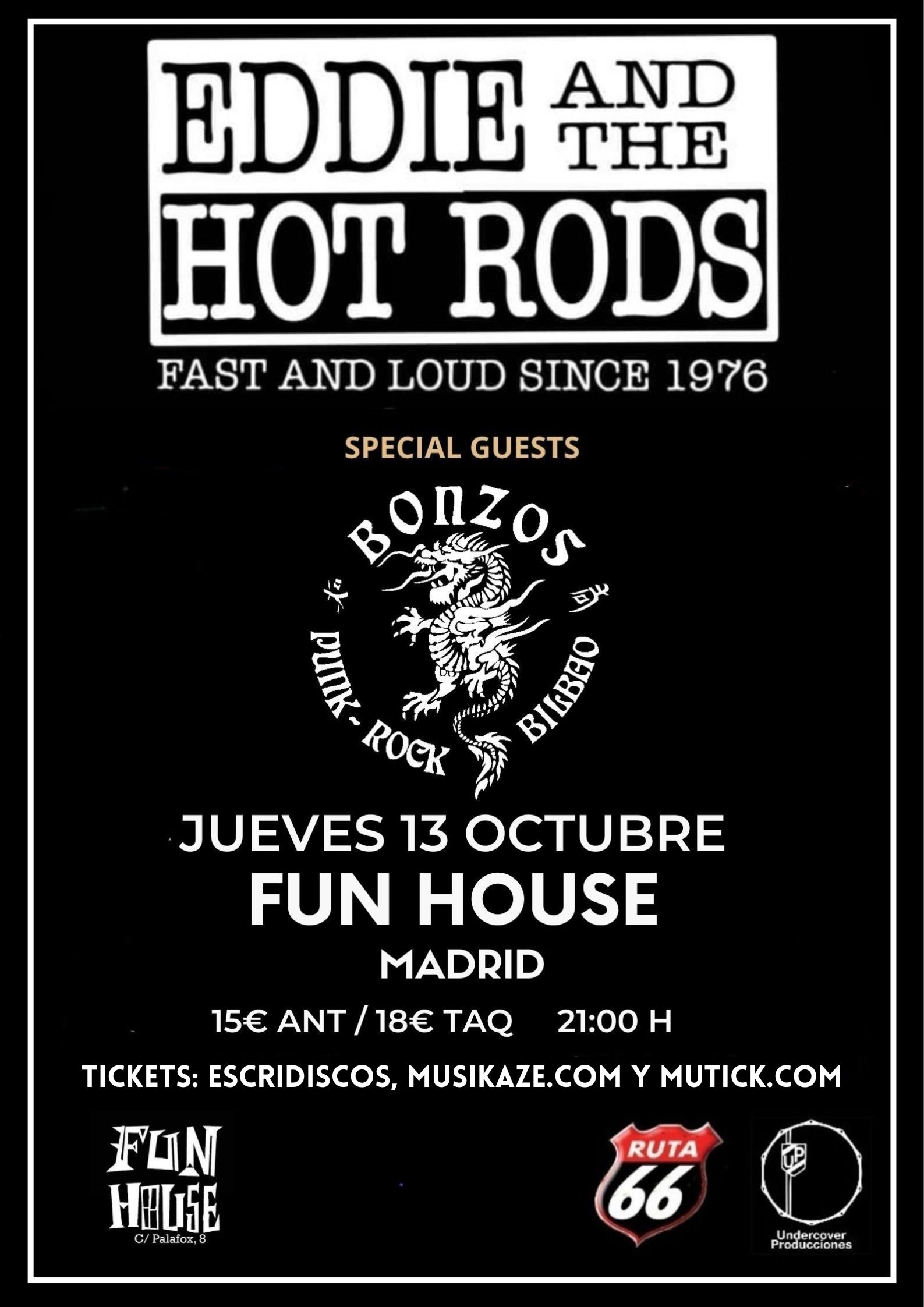 EDDIE & The Hot Rods + Bonzos en Madrid - Mutick