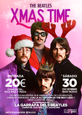 THE BEAT LESS presentan la fiesta pre-Nochevieja Beatles Xmas Time en Barcelona