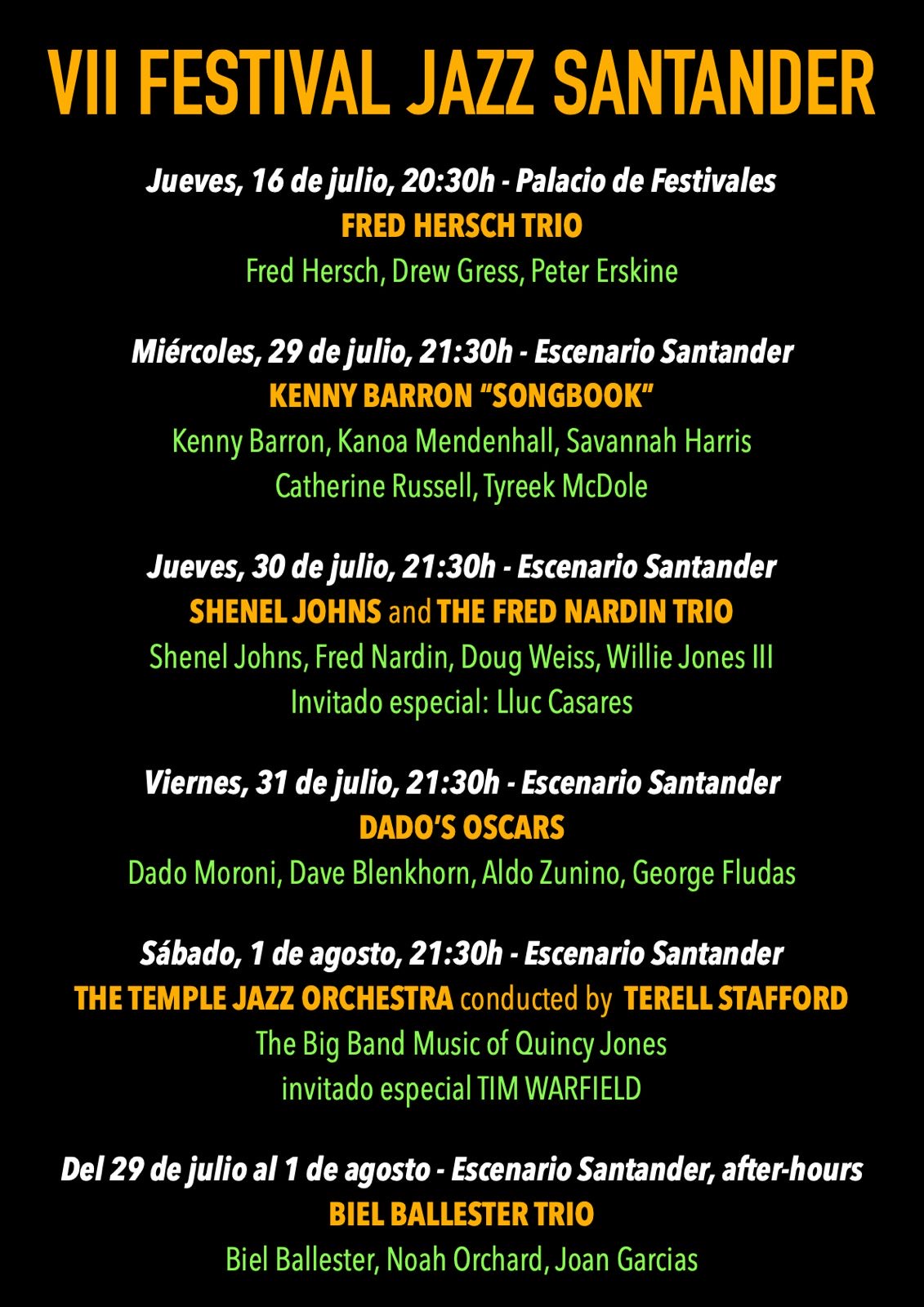 VII FESTIVAL de JAZZ de SANTANDER - Cantabria - SHENEL JOHNS (USA) and The Fred Nartin Trio - Mutick