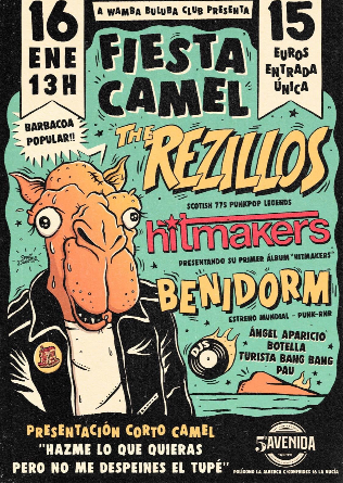 FIESTA CAMEL con The REZILLOS + Hitmakers en Benidorm