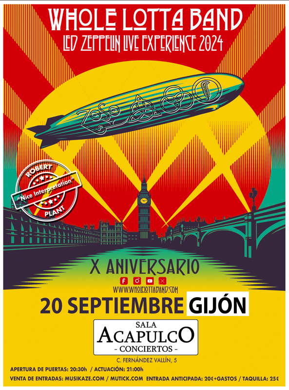 Whole Lotta Band - Led Zeppelin Live Experience en Gijón - Mutick
