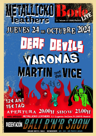 METALLICKO Leathers presenta Deaf Devils + Varonas en Madrid 