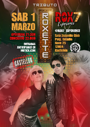 ROX7 Experience (tributo a ROXETTE) en Castellón