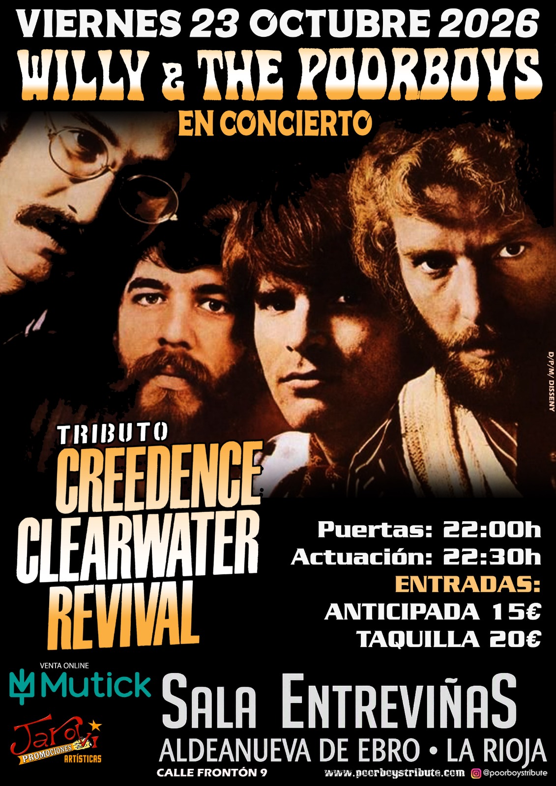 Willy and the Poorboys - Tributo a Creedance Clearwater Revival en Aldeanueva - Mutick