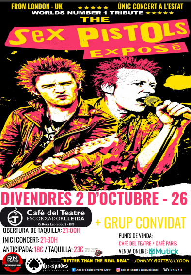 SEX PISTOLS EXPOSE (UK) en Lleida + artista invitado - Mutick