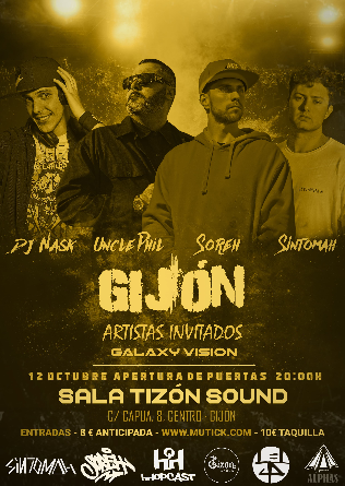 SOREH + UNCLE PHIL + DJ NASK + SÍNTOMAH + GALAXY VISION en Gijón - Asturias  