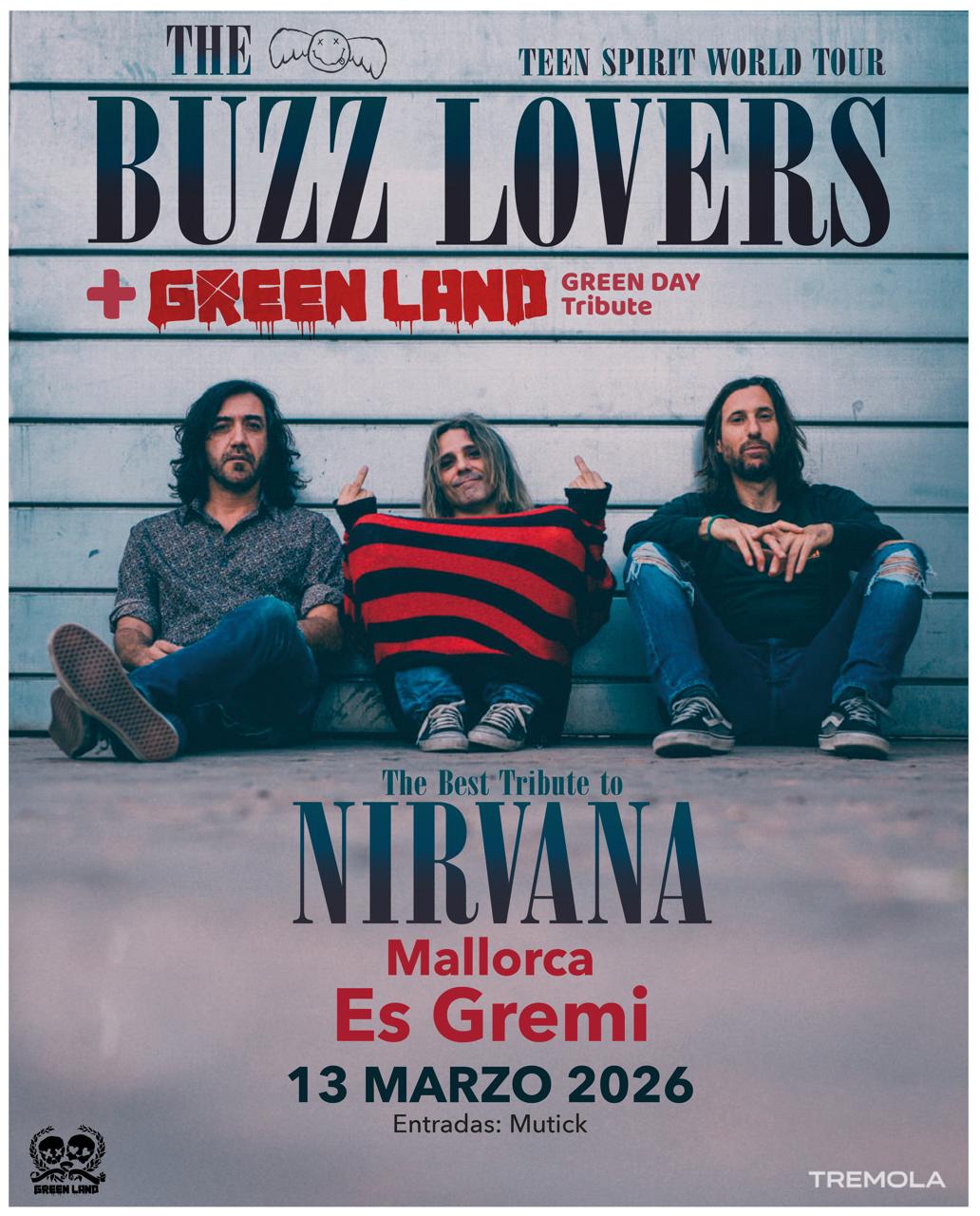 The BUZZ LOVERS tributo a NIRVANA + Green Land tributo a Green Day en Mallorca - Mutick