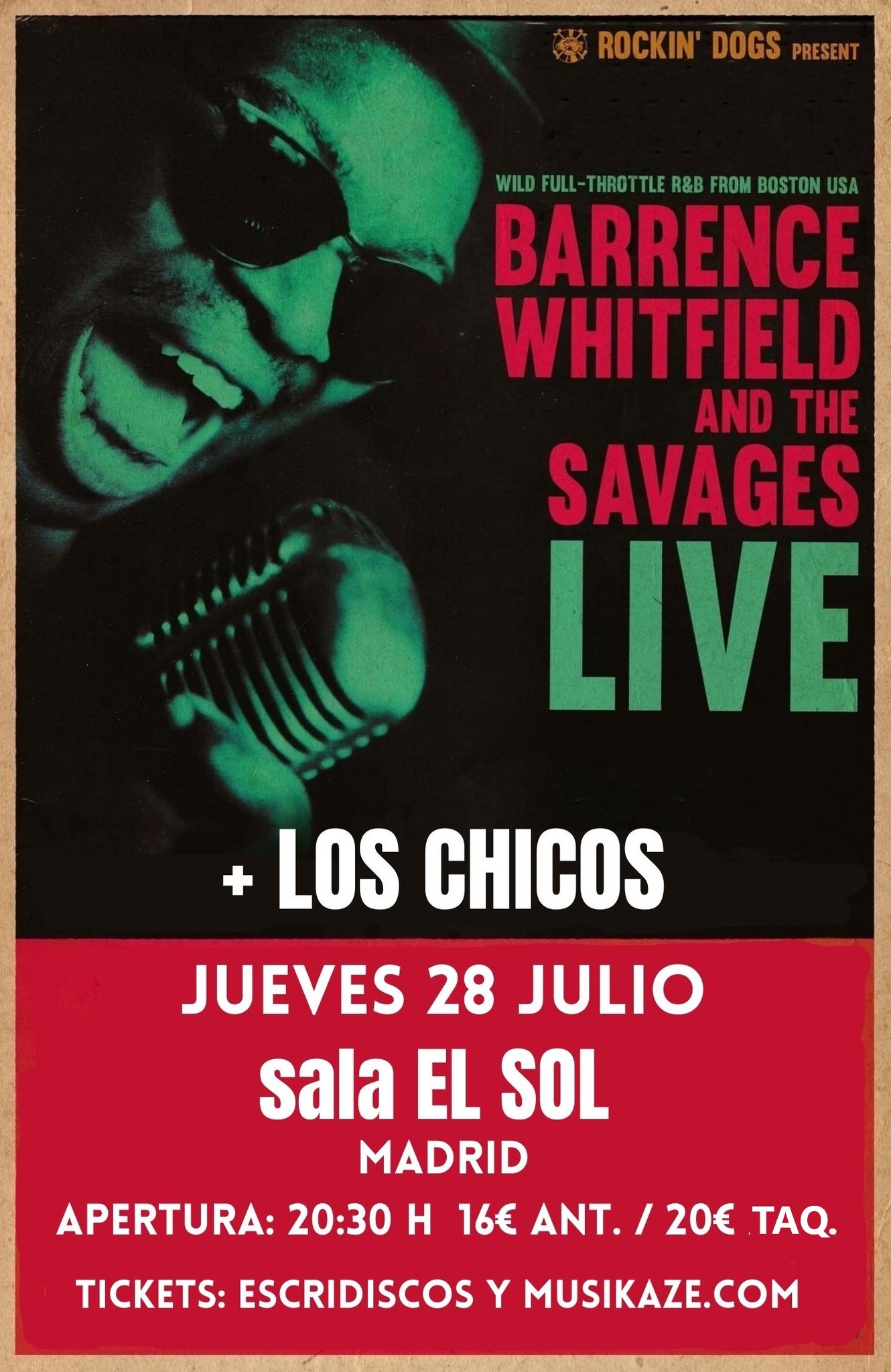 BARRENCE WHITFIELD & THE SAVAGES + Los Chicos en Madrid - Mutick
