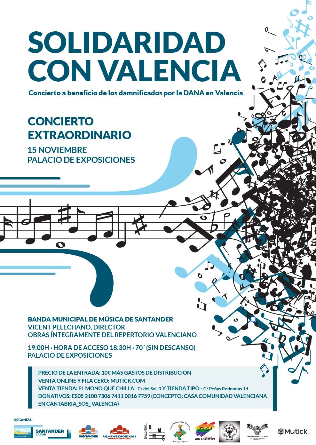 Banda Municipal de Santander - concierto solidario por Valencia - DANA