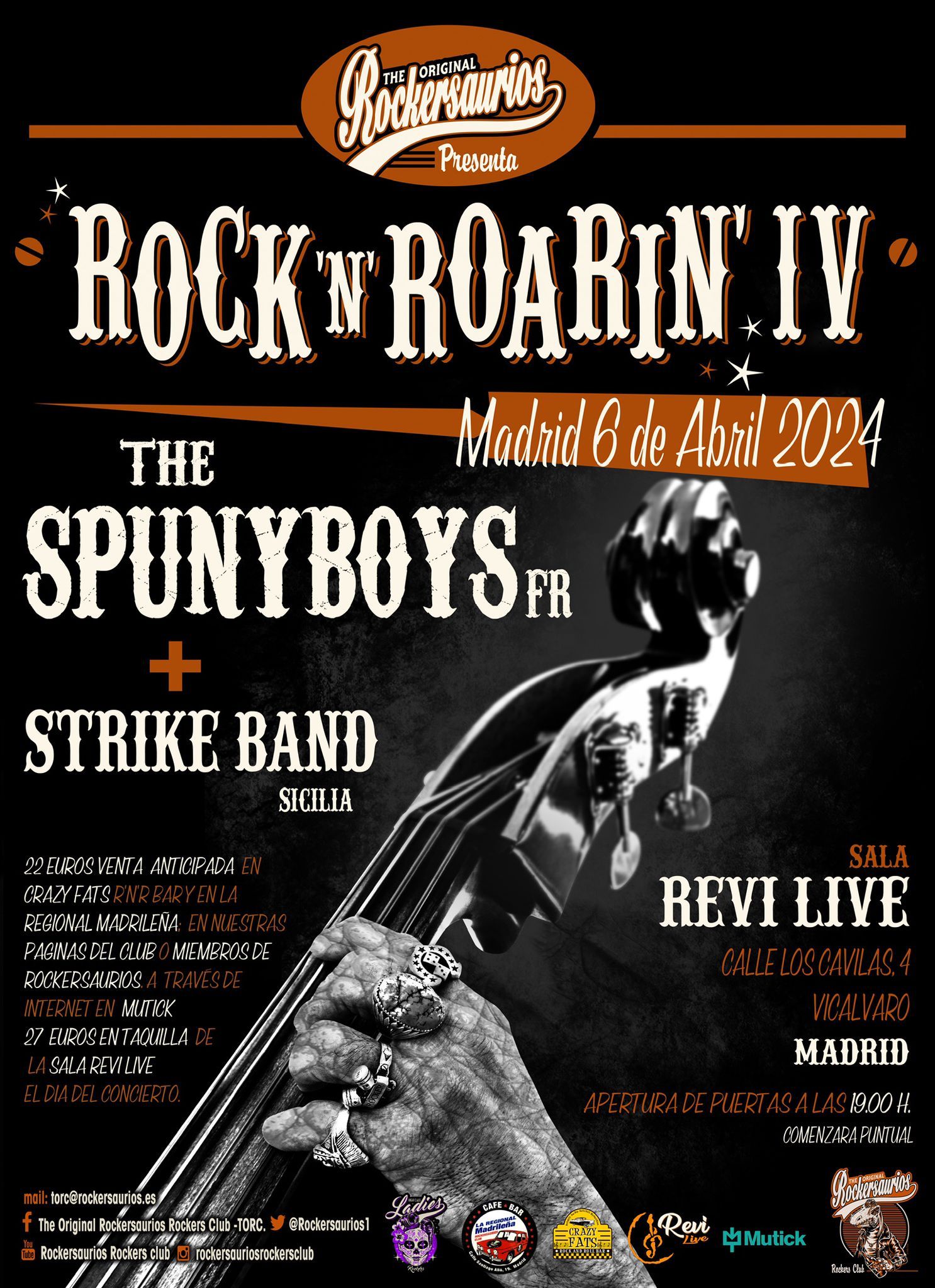Rockersaurios presenta Spunyboys+ Strike Band en Madrid - Mutick