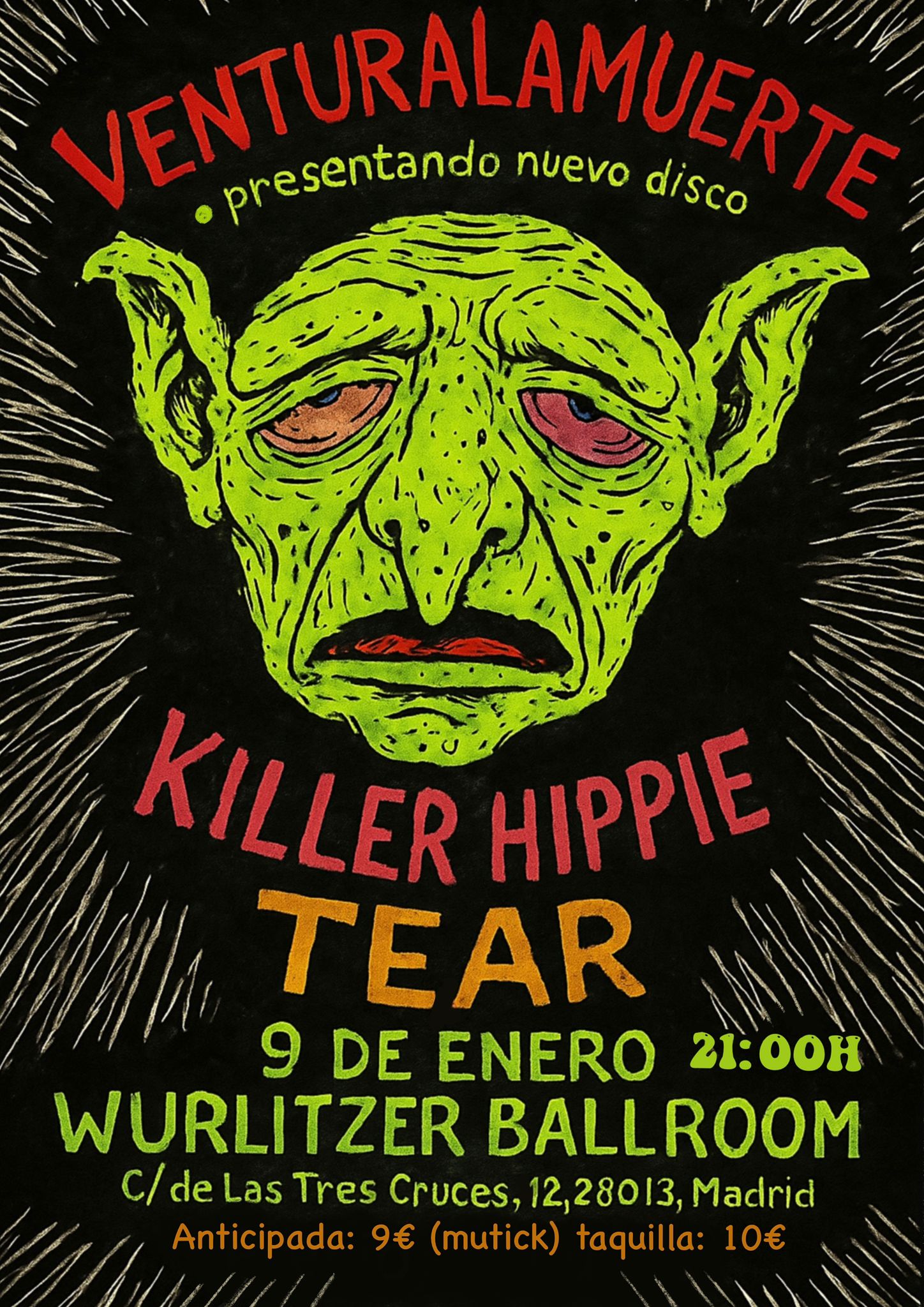 VenturaLaMuerte + Killer Hippie + Tear en Madrid - Mutick