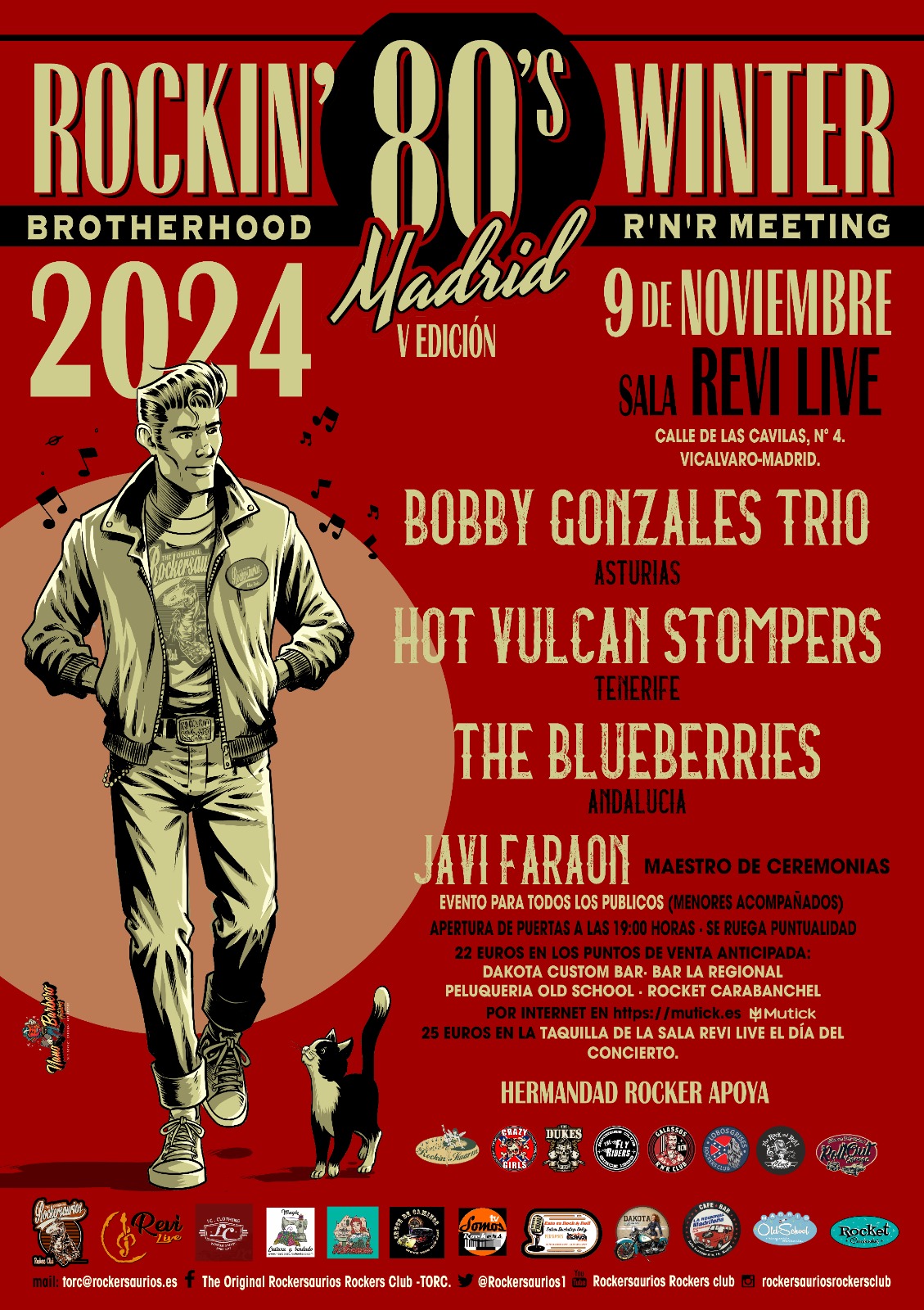 ROCKIN 80´s Winter Madrid- Bobby Gonzales + The BLUEBERRIES + Hot Vulcan Stompers - Mutick