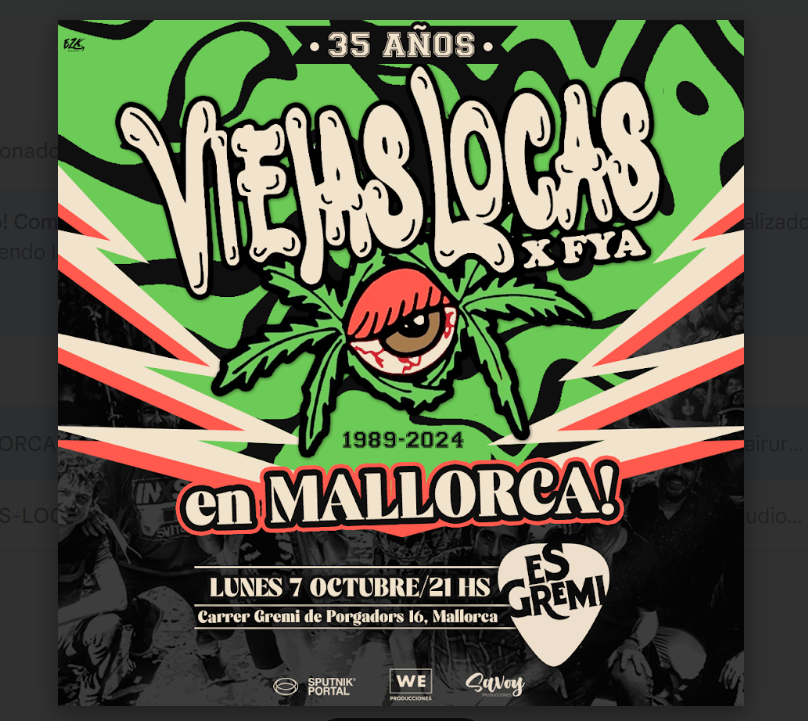 VIEJAS LOCAS (ARG) en Mallorca - GIRA CANCELADA - Mutick