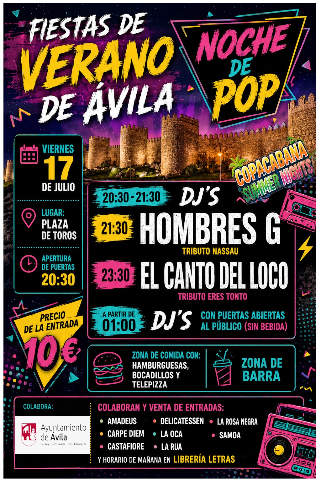NOCHE DE POP en &Aacute;vila - Tributos a Hombres G y El Canto del Loco - Mutick