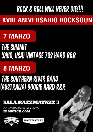 XVIII ROCKSOUND: THE SOUTHERN RIVER BAND + THE SUMMIT (ABONO) en Barcelona