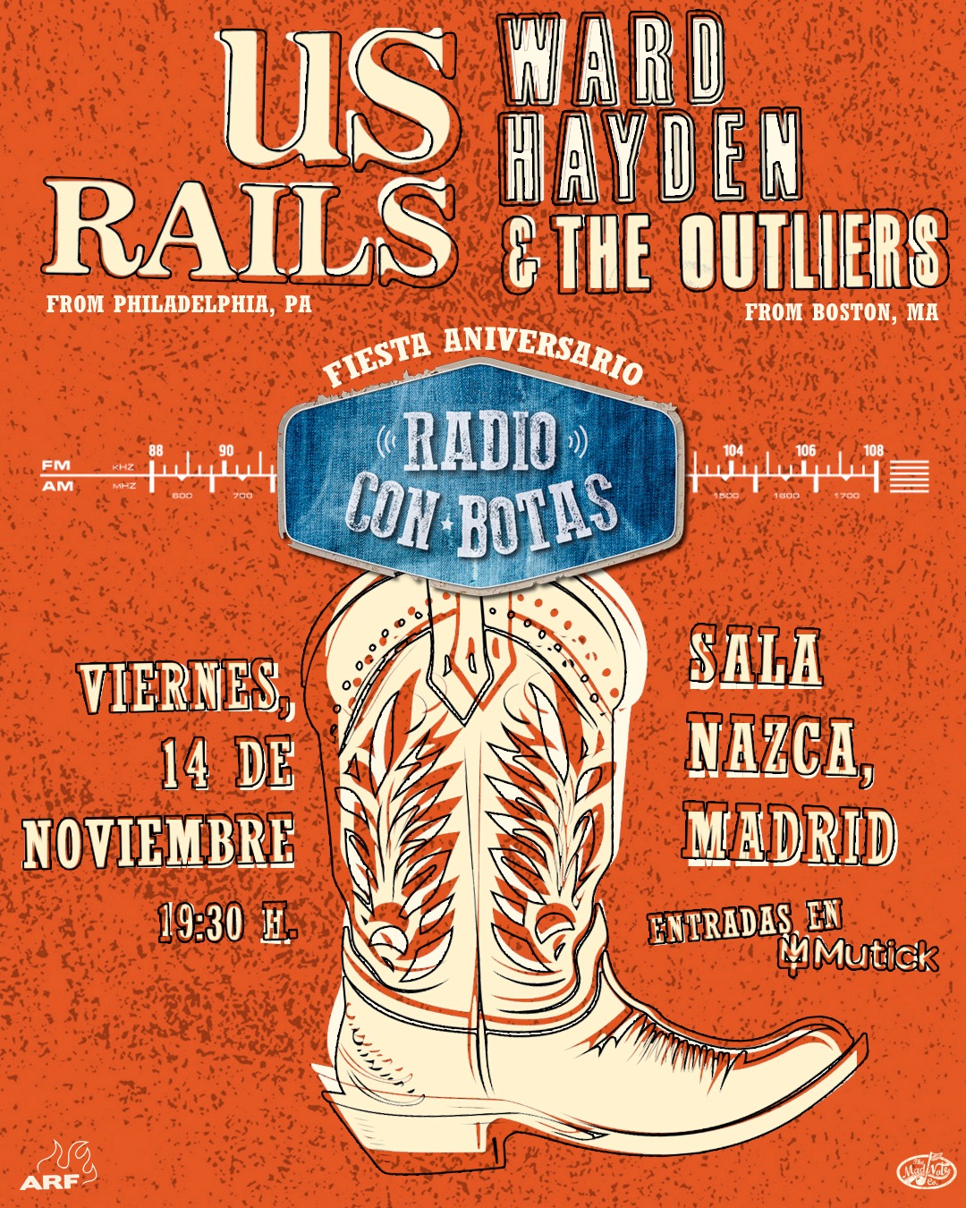 US RAILS + WARD HAYDEN & THE OUTLIERS (Fiesta Aniversario Radio Con Botas - Madrid) - Mutick
