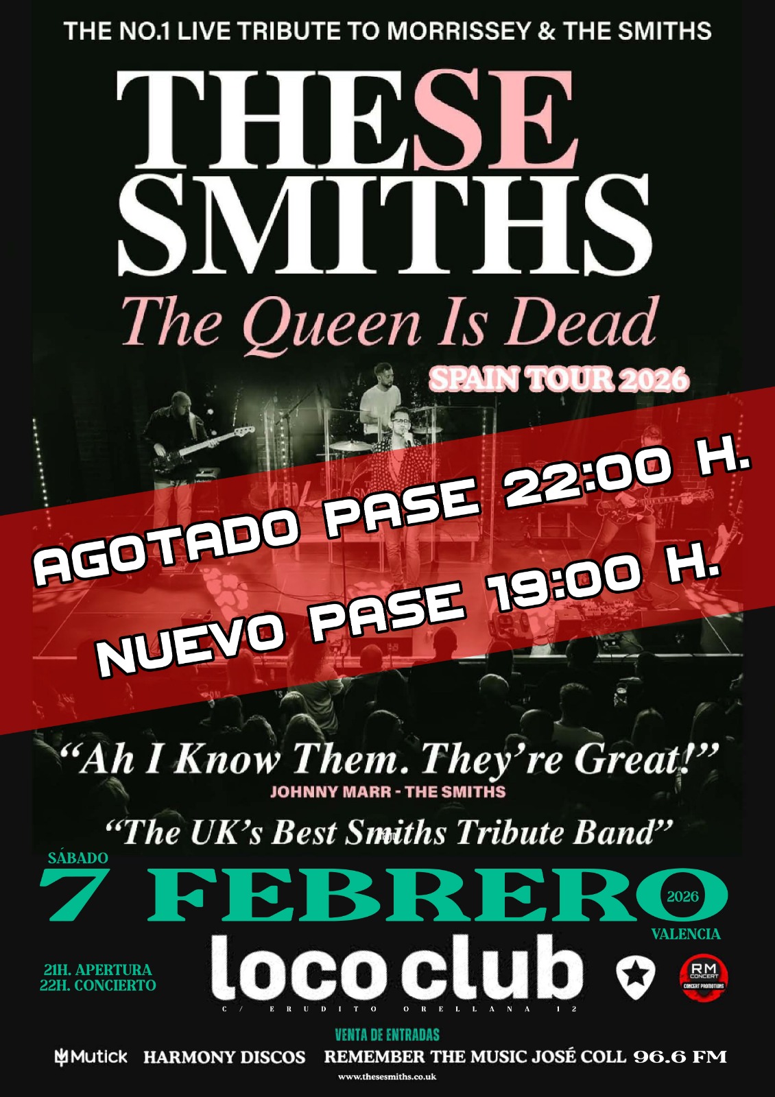 THESE SMITHS (UK) - Tributo a The Smiths en Valencia - PASE 19h - Mutick