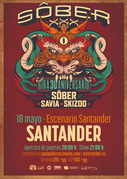 SOBER + Savia + Skizoo en Escenario Santander - Cantabria - Mutick