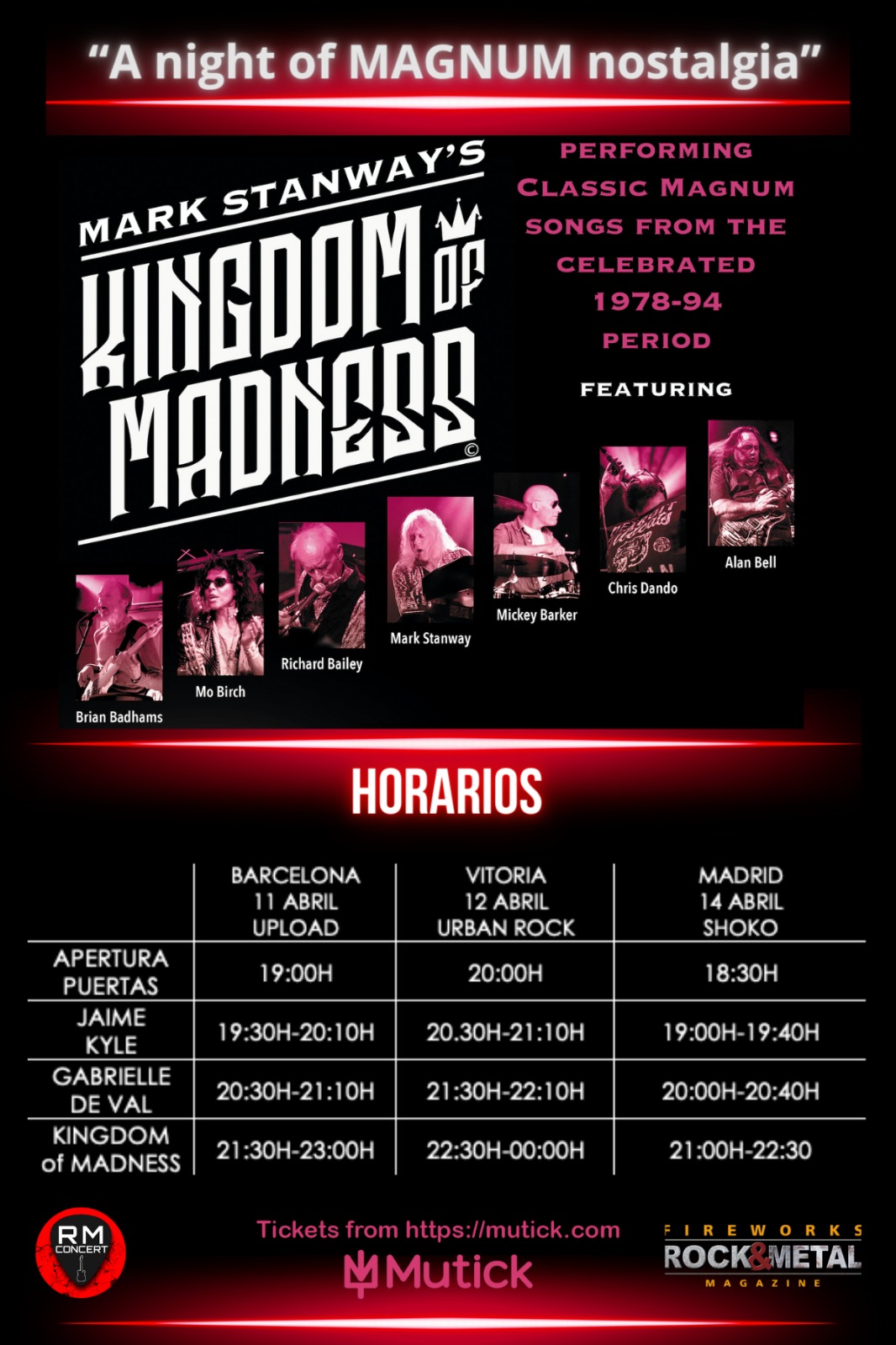 KINGDOM of MADNESS performing Magnum en Barcelona   - Mutick